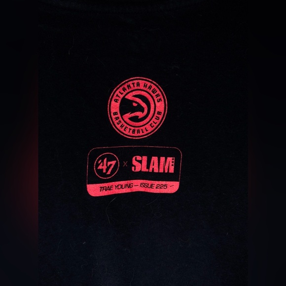 '47 BRAND x SLAM MAGAZINE Mens Black Trae Young Atlanta Hawks Graphic Tee - Picture 6 of 10
